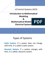 Advanced Control Systems (ACS) : Introduction To Mathematical Modeling & Mathematical Modeling of Electrical Systems