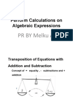 Perform Calculation On Algebric Expression 3rd