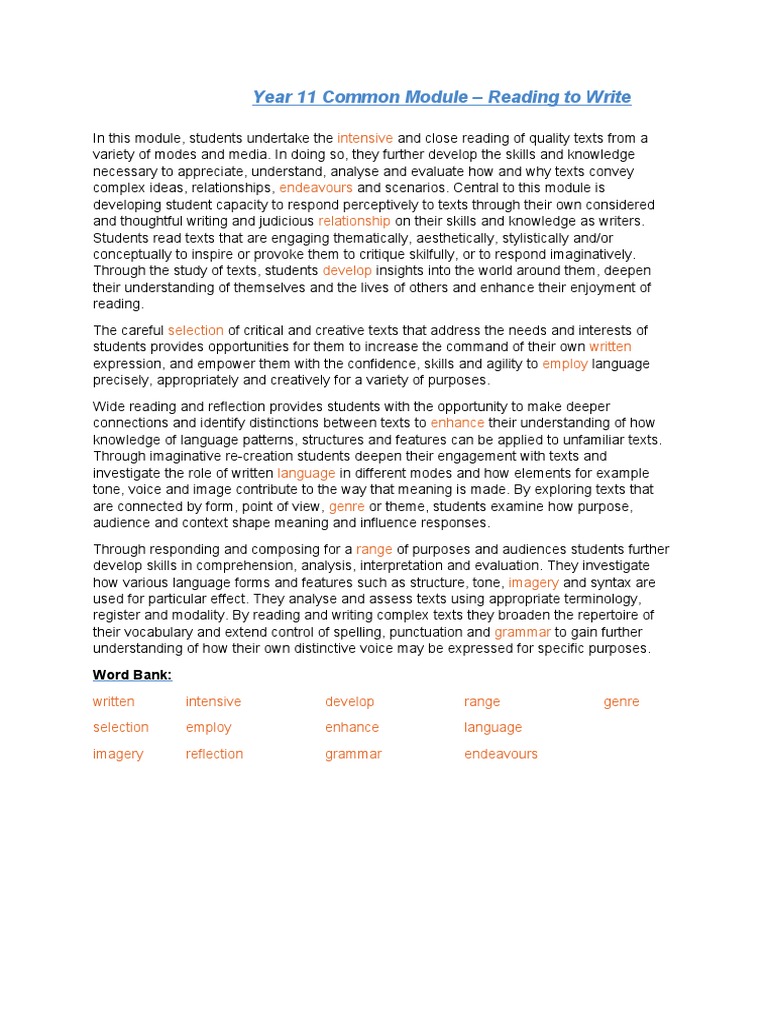 Year 11 Common Module | Download Free PDF | Neuropsychological ...