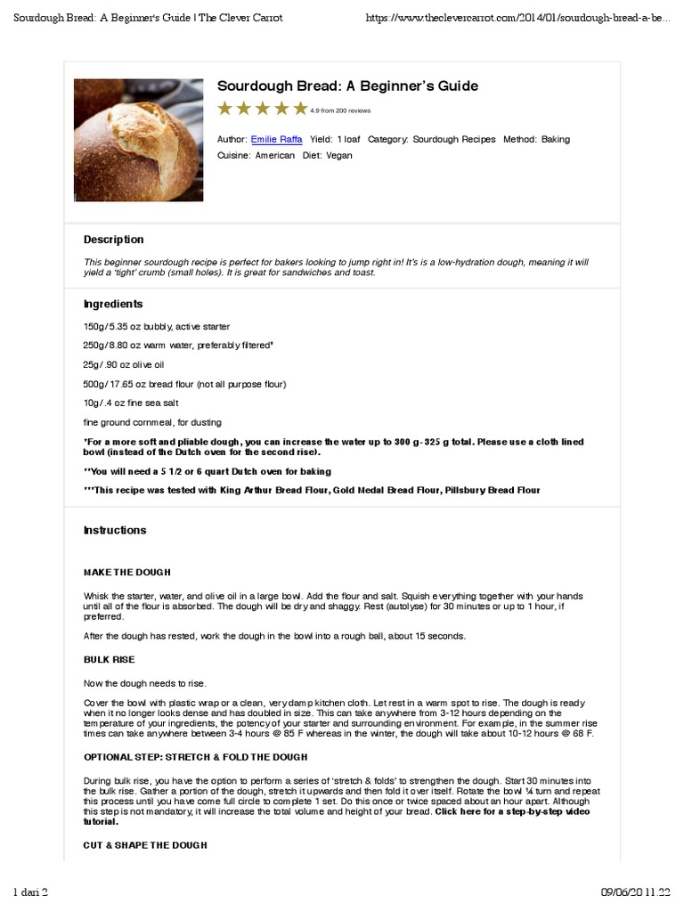Sourdough Bread A Beginner's Guide The Clever Carrot PDF Breads Dough