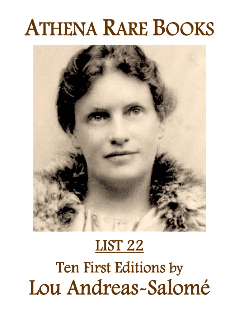 RARE FIRST EDITIONS OF FEMINIST NOVELIST LOU ANDREASSALOMÉ PDF Rainer Maria Rilke Adolescence