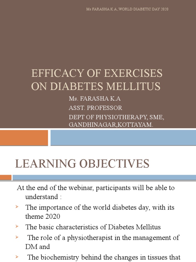 Efficacy of Exercises On Diabetes Mellitus | PDF | Gestational Diabetes ...