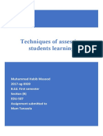 Techniques of Assessing Students Learning