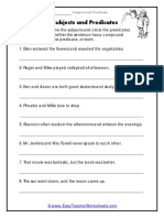 DIRECTIONS: Underline The Subjects and Circle The Predicates