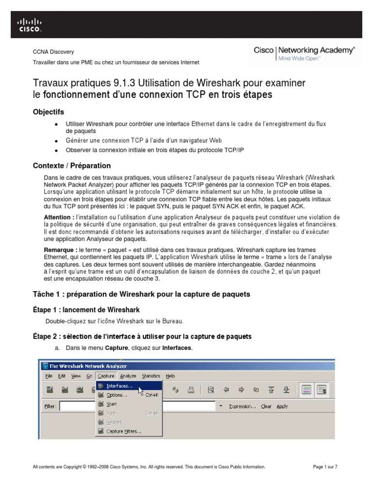 Presentation Wireshark | PDF | Protocoles Internet | Système de noms de ...