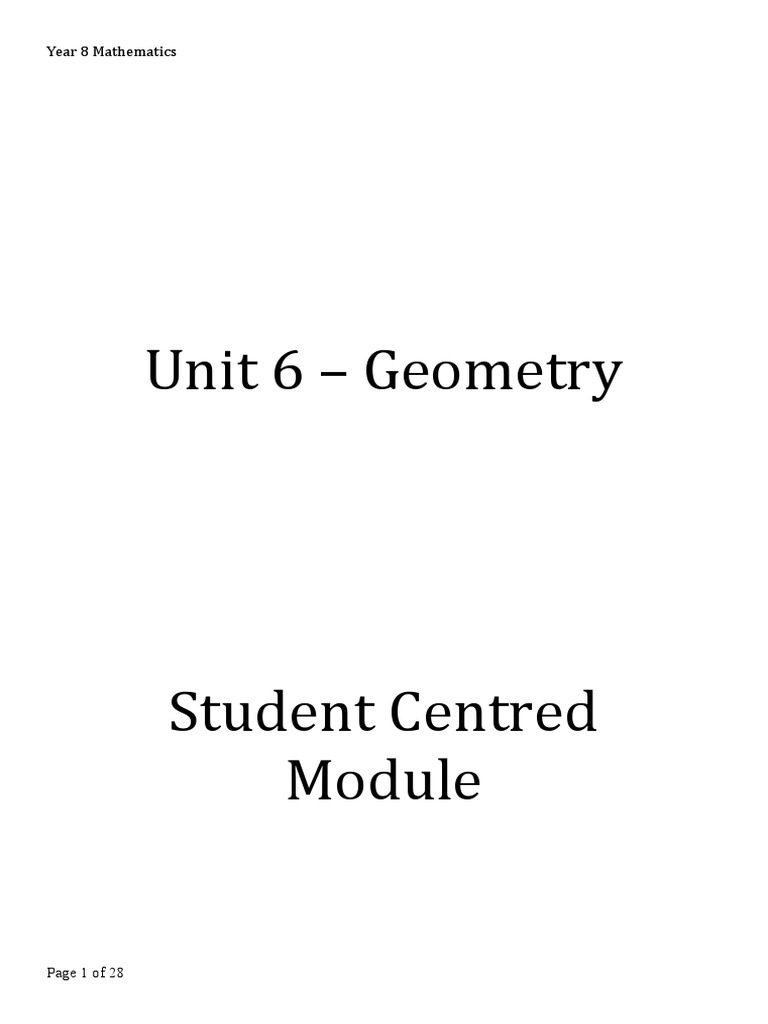 Yr8 Geometry Module | PDF | Triangle | Elementary Mathematics