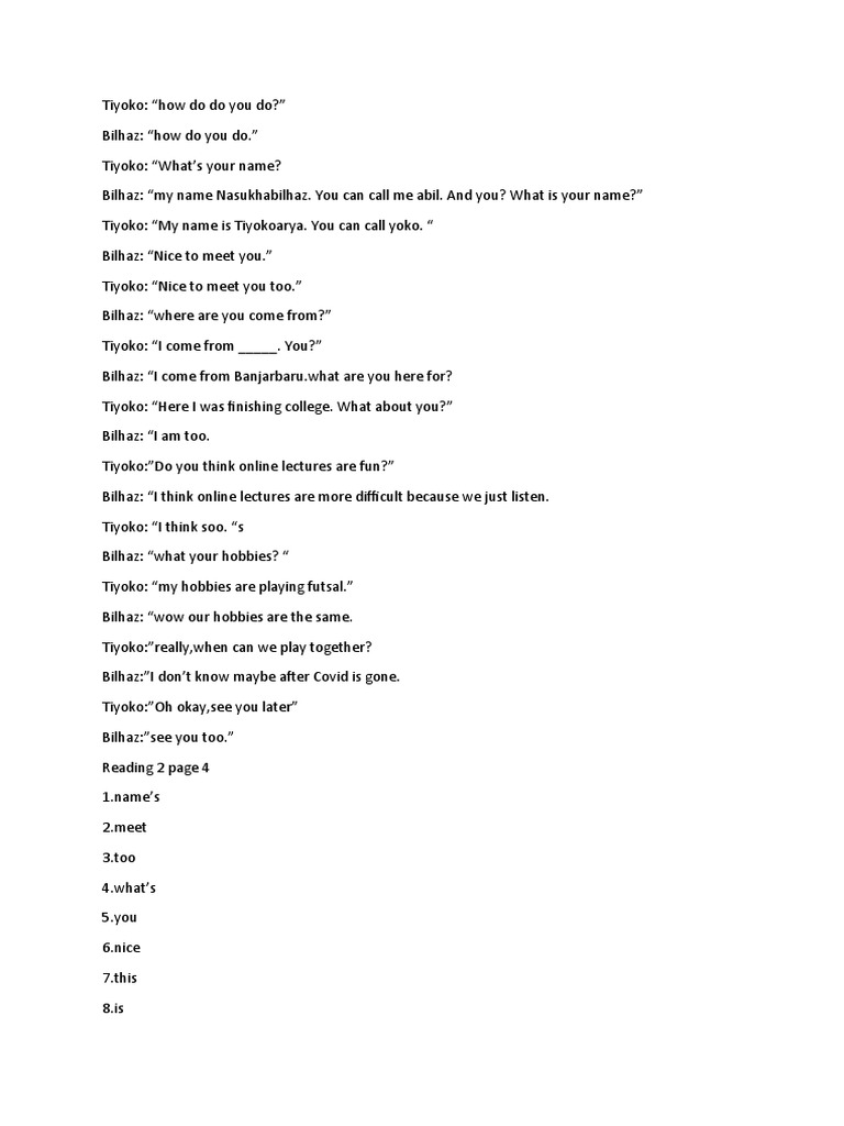 Dialog Bahasa Inggris | PDF