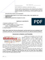 Module Contents: Introduction To Statistics and Probability
