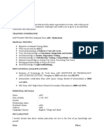 Manual Testing Fresher Resume