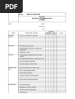 Ref. No. MHSB/QC/ARCH/01/008 Architectural Work Inspection Form External