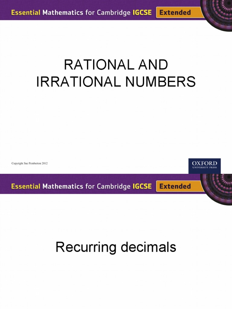 Rational and Irrational Numbers | PDF | Numbers | Multiplication