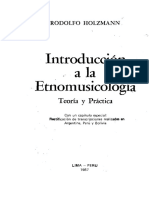 Holzmann. Introduccion a La Etnomusicologia