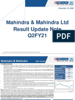 Mahindra & Mahindra LTD Result Update Note Q2FY21: November 18, 2020