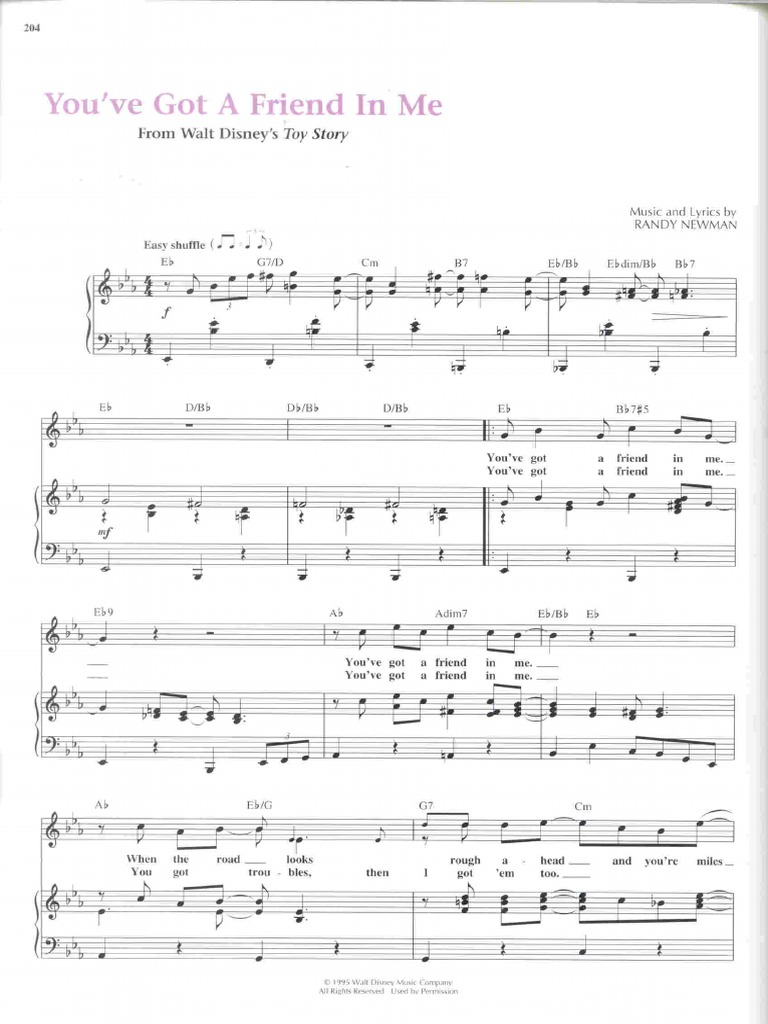 Randy Newman Youve Got A Friend in Me v2 | PDF