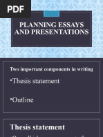 Planning Essays and Presentations