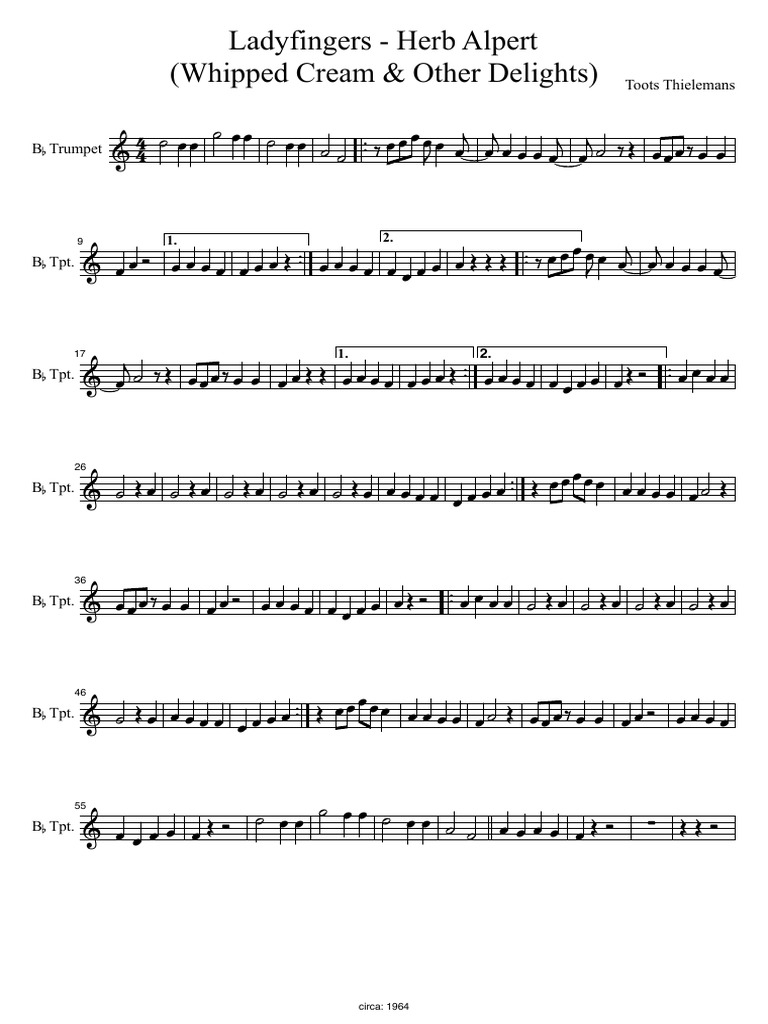 Ladyfingers Herb Alpert (Whipped Cream & Other Delights) Toots