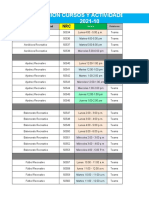 Horarios Cursos Bienestar y Deportes 202110