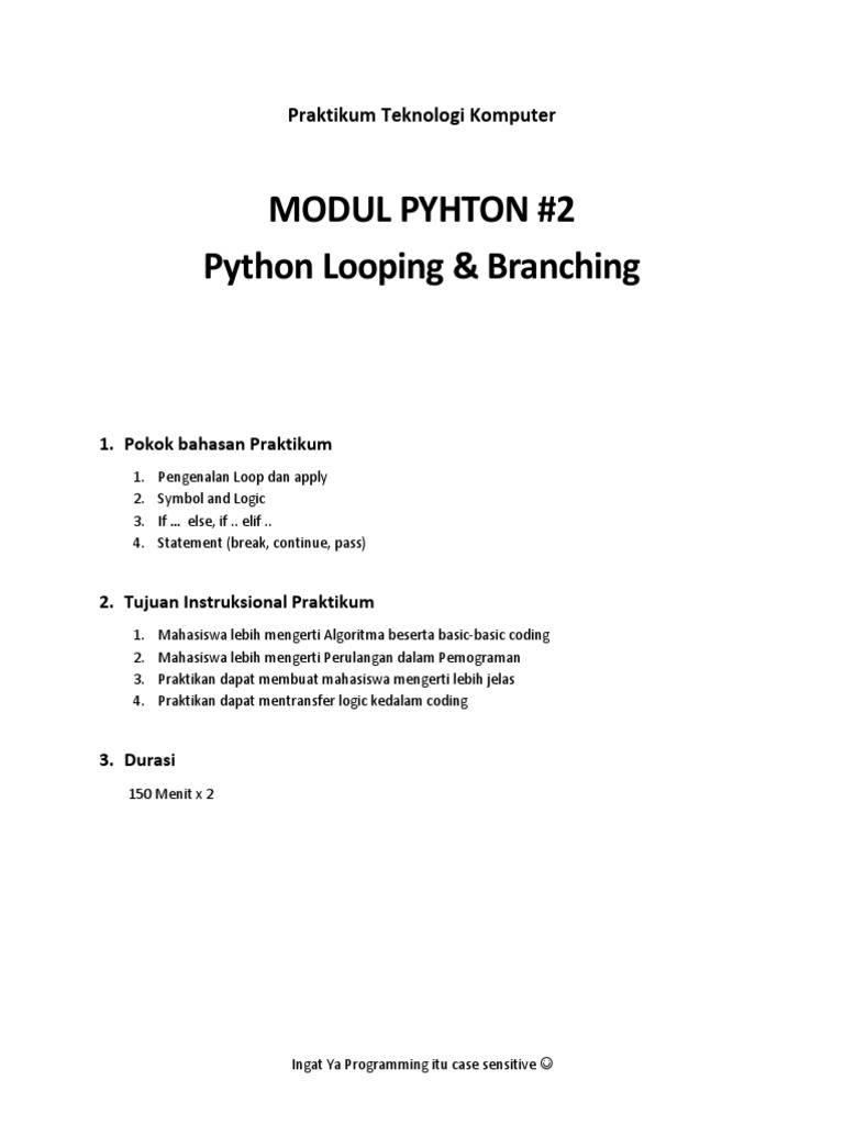 12 Python Loop and Branching | PDF