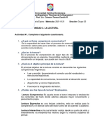 Lengua Española Asignación 2 La Lectura 