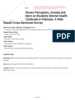 The in Uence of Illness Perception, Anxiety and Depression Disorders On Students Mental Health During COVID-19 Outbreak in Pakistan: A Web-Based Cross-Sectional Survey