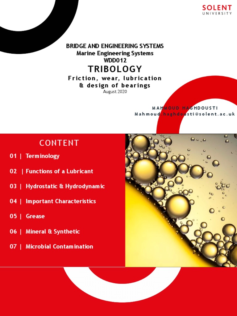 Lubrication Systems in Marine Engineering | PDF | Lubricant | Bearing ...