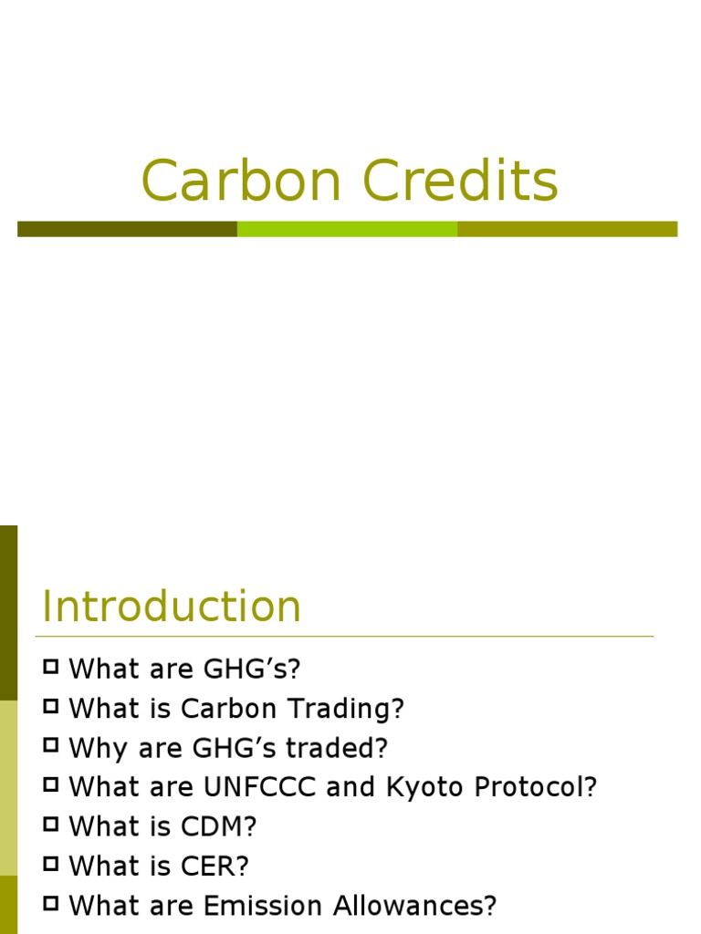 Understanding Carbon Credits and Trading | PDF | Emissions Trading ...