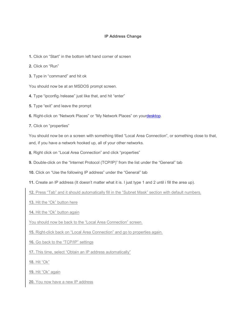 IP Address Change | PDF