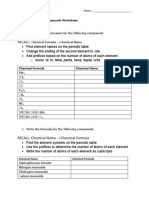 Molecular Compounds Naming Worksheet