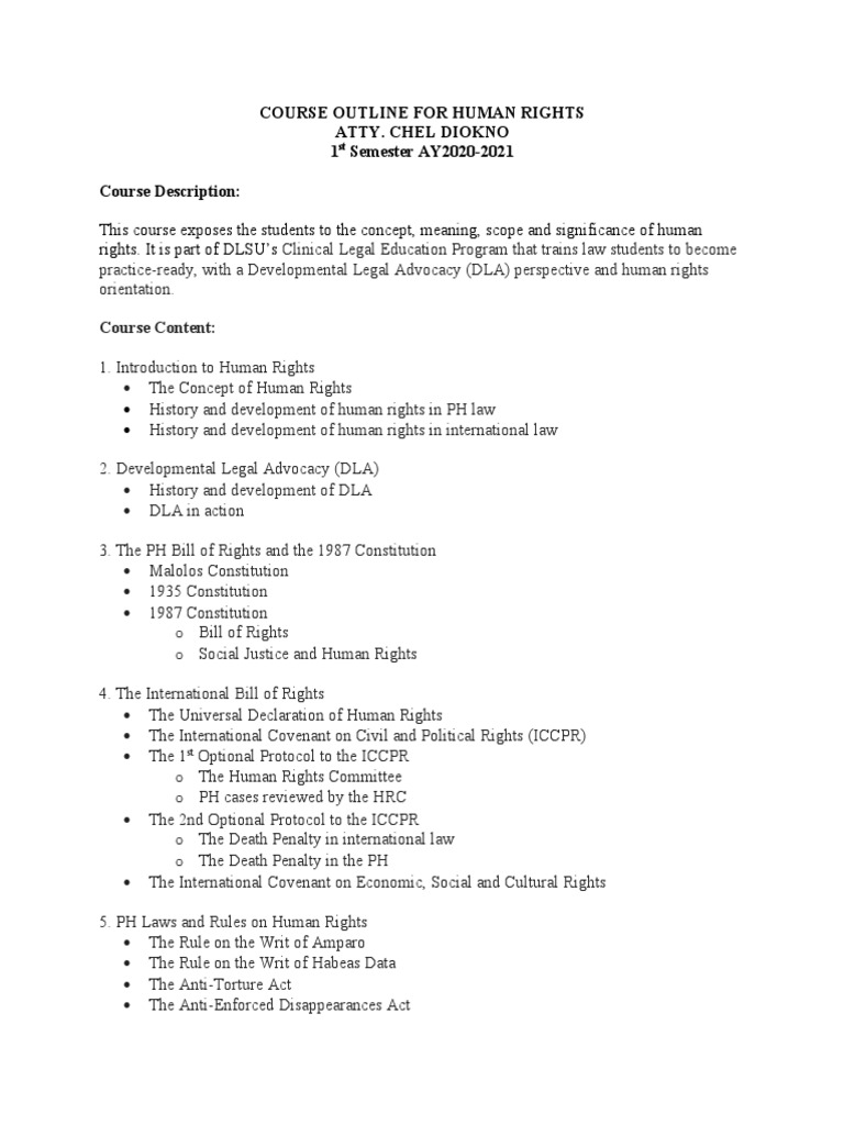 Human Rights Course for Law Students | PDF