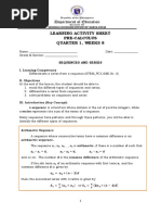 Learning Activity Sheet Pre-Calculus Quarter 1, Weeks 8: Sequences and Series