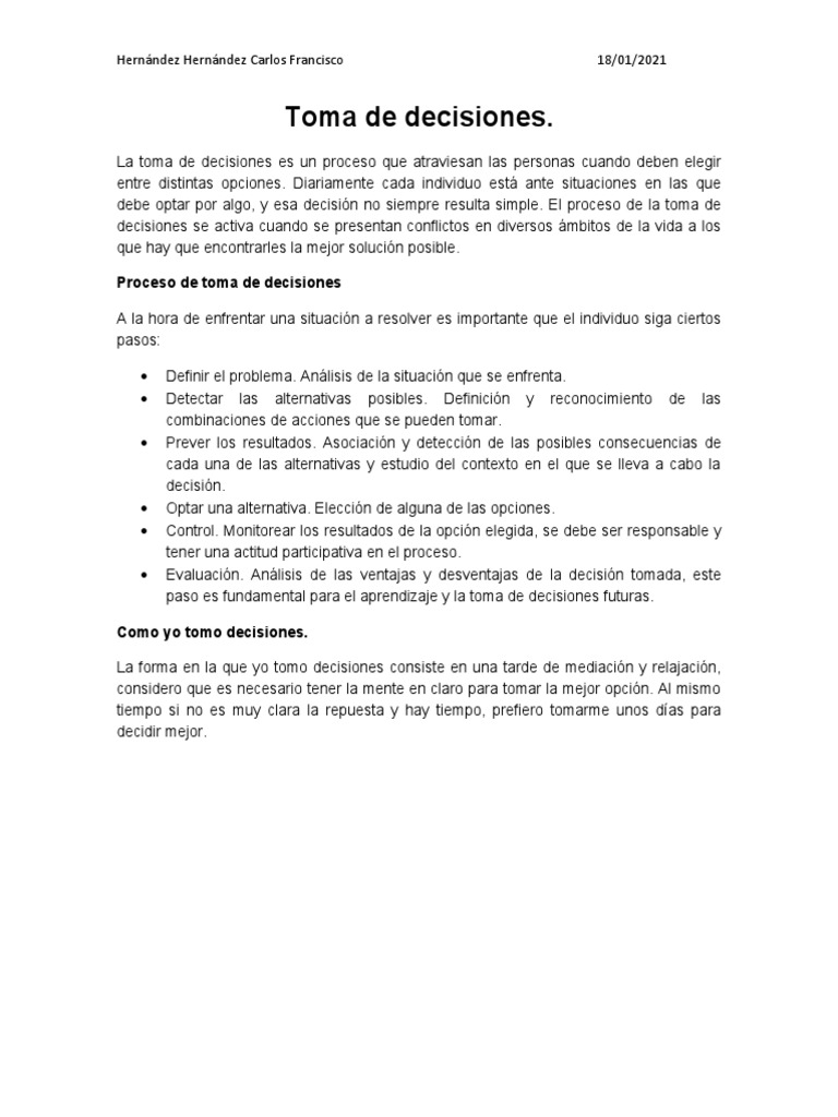 Guía para la Toma de Decisiones | PDF | Crecimiento personal y profesional