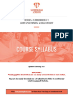 Course Syllabus: Become A Superlearner® 2: Learn Speed Reading & Boost Memory