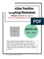 Function Families Graphing Worksheet: Subject: IB Math SL Topic 2