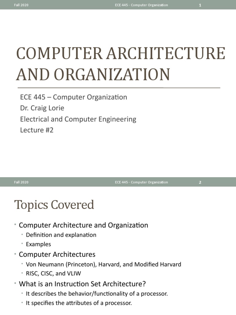 Computer Architecture Overview ECE 445 | PDF | 64 Bit Computing ...