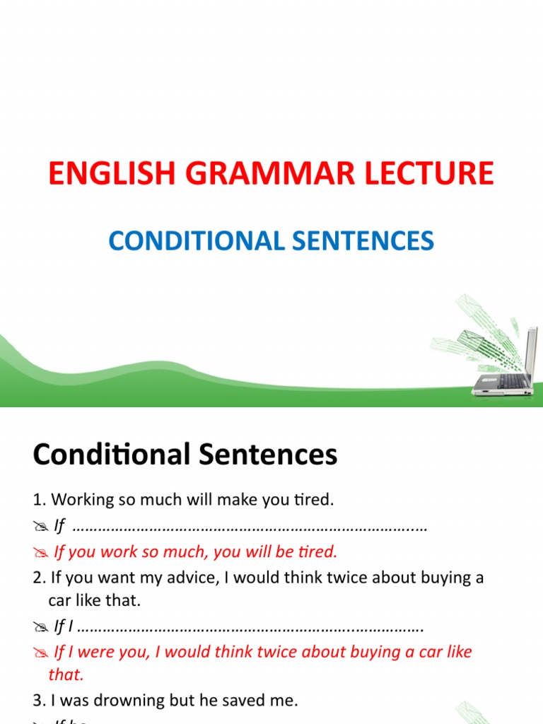Conditional Sentences in English Grammar | PDF | History