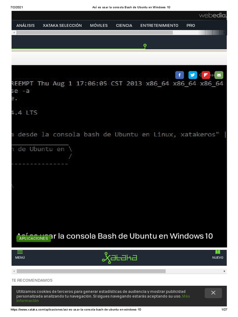 Así Es Usar La Consola Bash de Ubuntu en Windows 10 PDF Windows 10