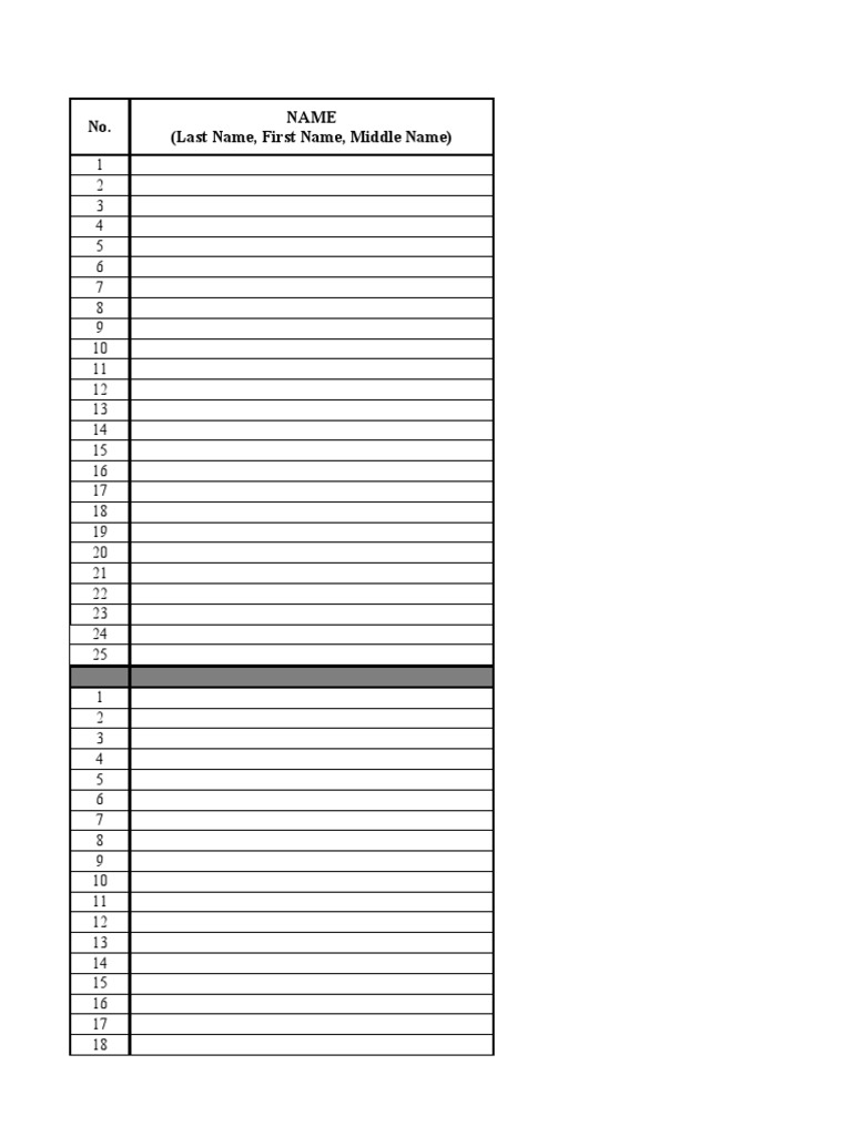 Name (Last Name, First Name, Middle Name) | PDF | Human Development ...