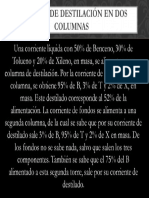 Ejercicio de Destilación en Dos Columnas