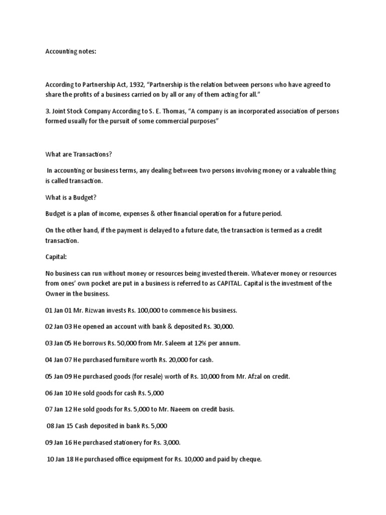 Accounting Notes | PDF | Debits And Credits | Banking