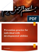Prevention Practice For Individual With Developmental Abilities