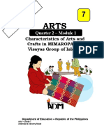 Quarter 2 - Module 1: Characteristics of Arts and Crafts in MIMAROPA and Visayas Group of Islands