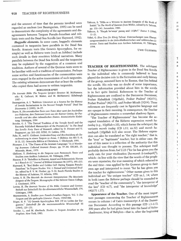 Teacher of Righteousness | PDF