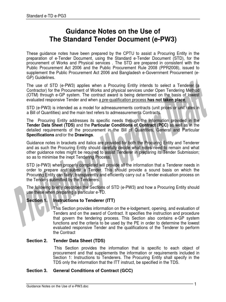 Guidance Notes On pw3 PPR Egp | PDF | Specification (Technical Standard ...