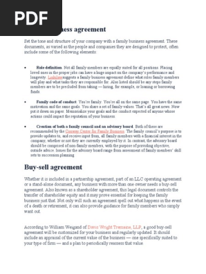 Family business agreement V1.0