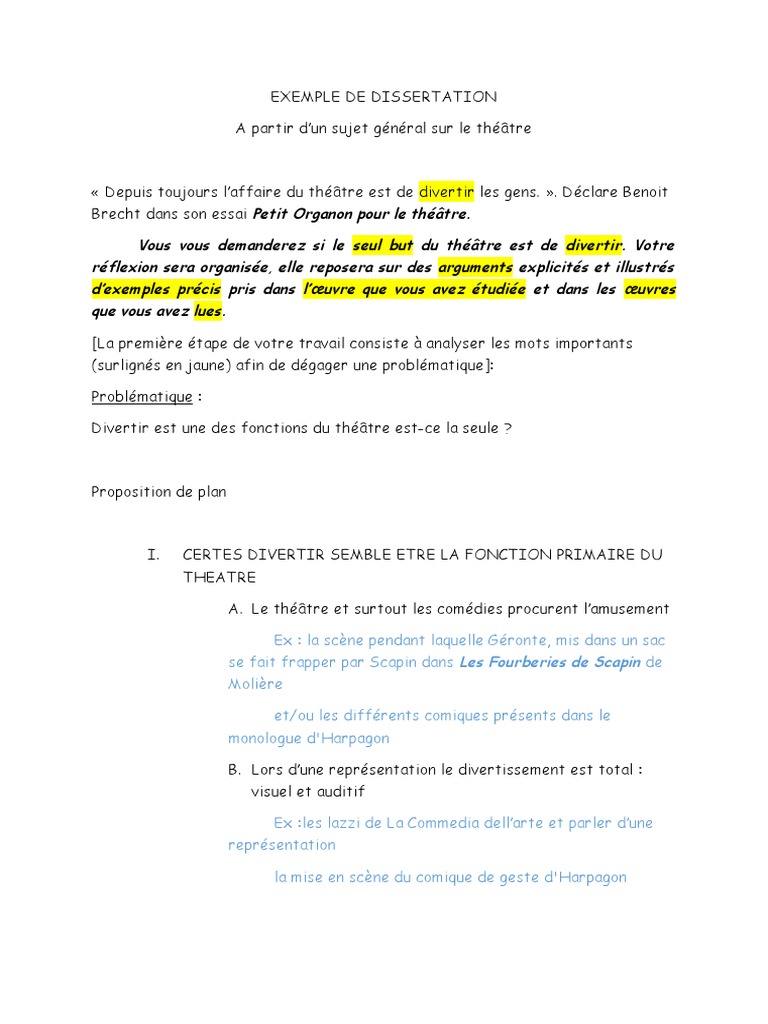 Dissertation Molière Exemple de Dissertation | PDF | Comédie | Molière