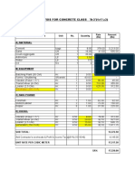 Rate Analysis For Concrete Class 'A-3' (1:1 :3)