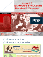 Lesson 3.1 The Phrase Structure: Time Allotted: 120 Minutes