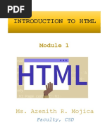 Introduction To HTML: Ms. Azenith R. Mojica