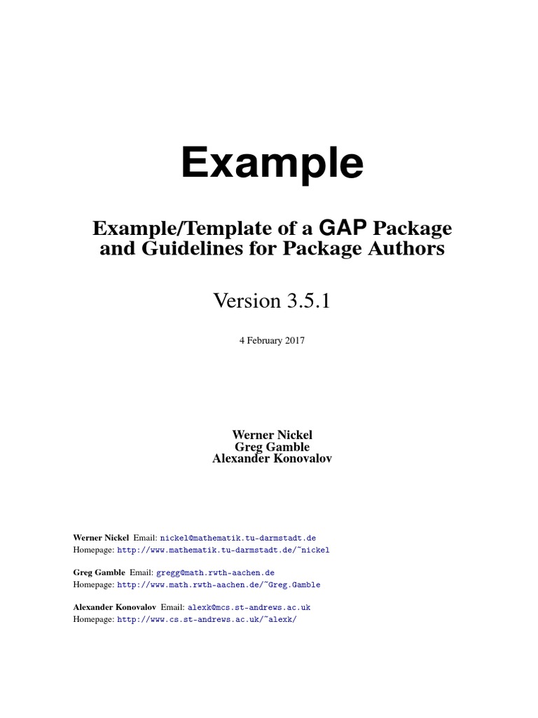 GAP Package Example and Guidelines | PDF | Library (Computing) | Te X
