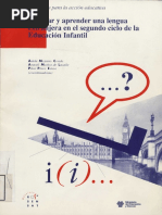 Ar Jera Ción: y Aprender Una Lengua en El Segundo Ciclo de La Infantil